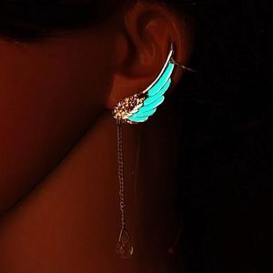 #U15 New Glow In The Dark Iridescent Angel Wing Cuff Earring